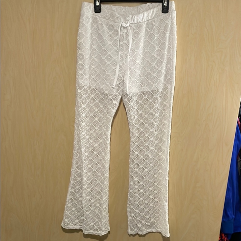 White crochet swimsuit cover up